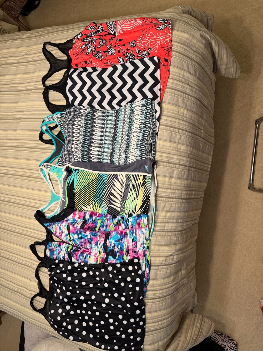 Mixed Printed Tank Tops - Polka Dot, Floral, Chevron & Abstract